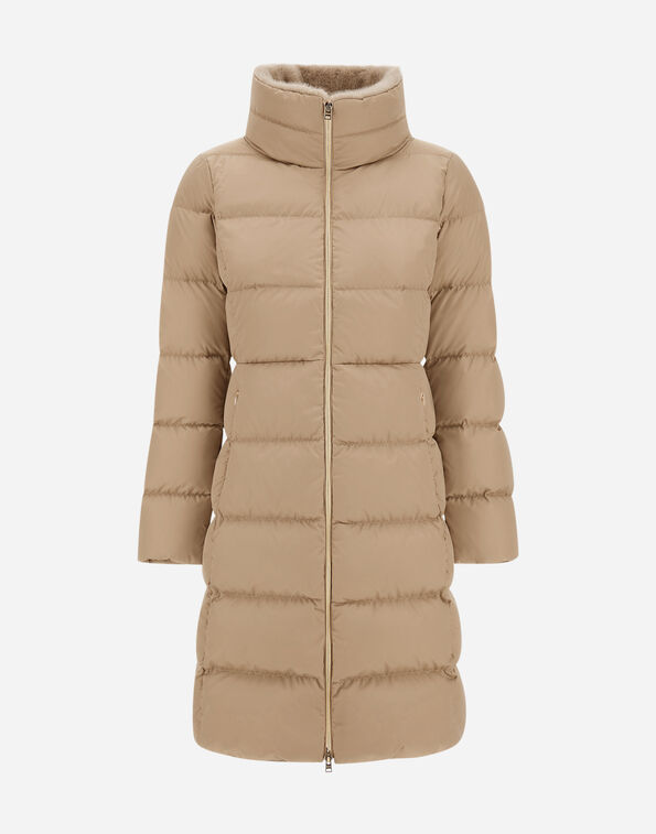 Herno SATIN AND LADY ALTERNATIVE FUR LONG JACKET Chantilly PI002124D12170Z1985