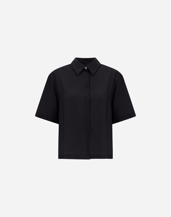 Herno SHORT-SLEEVED SHIRT IN TROPICAL WOOL Black CM000055D334879300