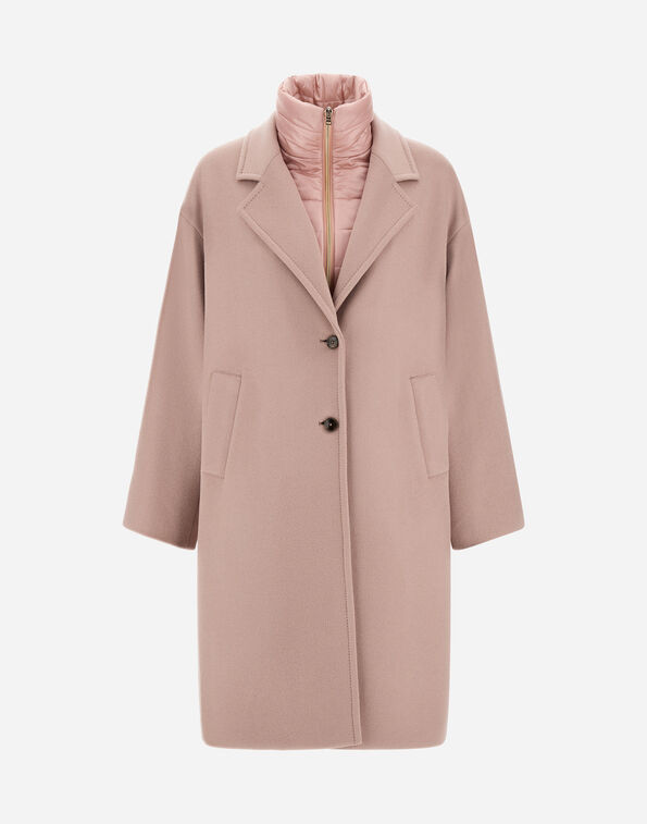 Herno VELOUR WOOL CLOTH AND NYLON ULTRALIGHT COAT Pink CA000594D334774135