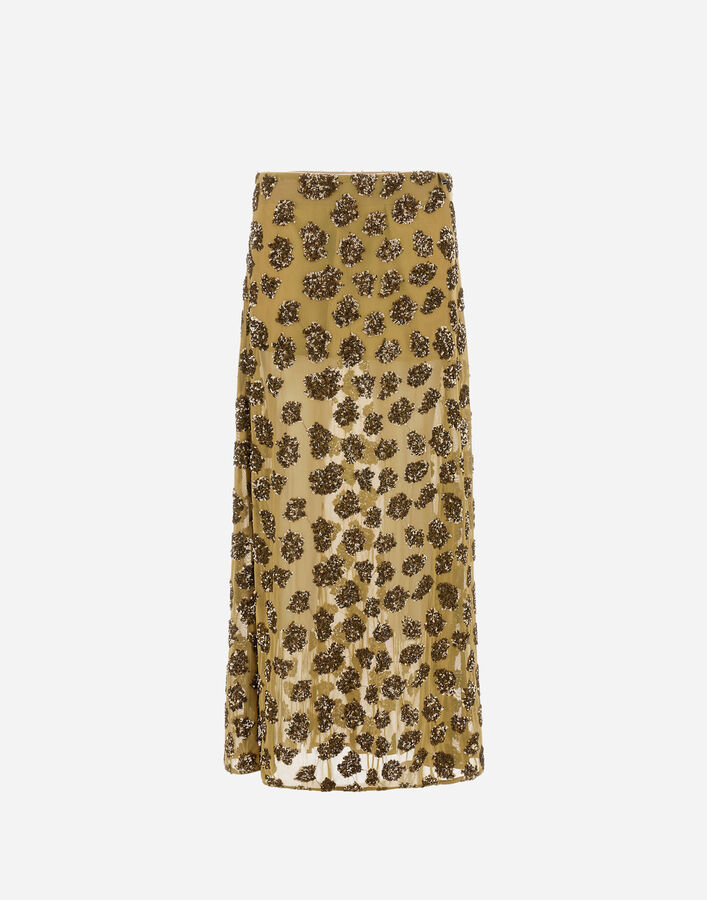 Herno SEQUINNED MESH SKIRT Military Green GN000126D129767745