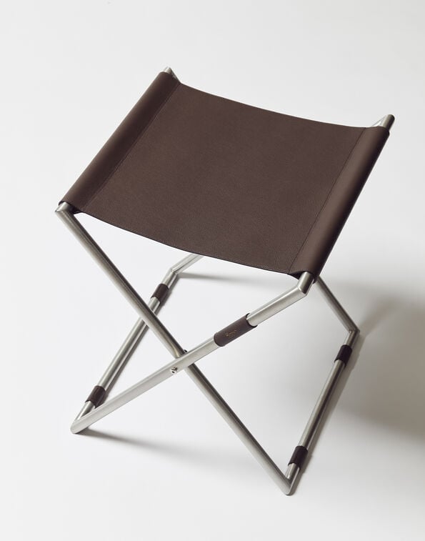 Herno NATURAL FABRIC FOLDING STOOL Dark Brown SUMMERSTOOLACCIAIO8800