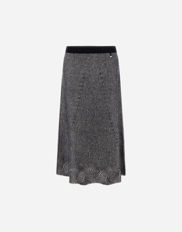 Herno TWO-TONE VANISÉ WOOL SKIRT White/Black GN000090D702961093