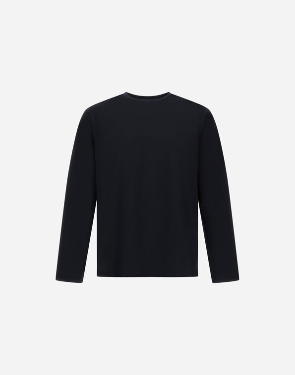 Herno SUPERFINE STRETCH COTTON LONG-SLEEVED T-SHIRT Black JG000287U520039300
