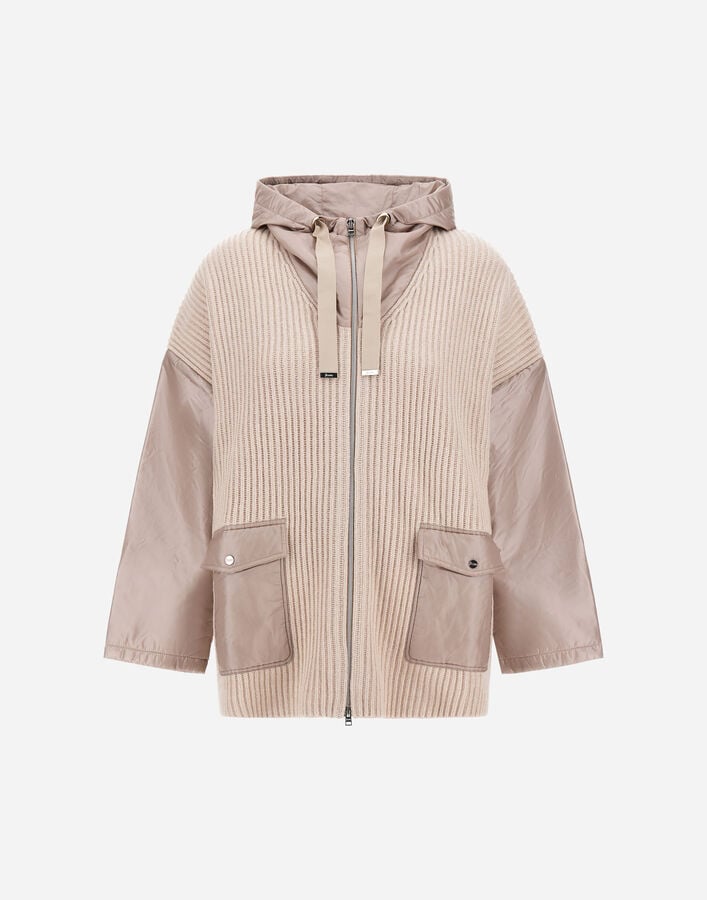 Herno RESORT JACKET IN FISHERMAN&rsquo;S RIB PURE WOOL AND NYLON ULTRALIGHT Chantilly MC00036DR702641985