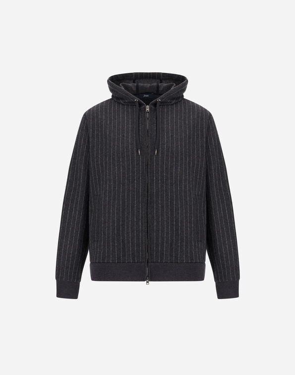 Herno JACQUARD FABRIC SWEATSHIRT WITH PINSTRIPE PATTERN Iron JC000084U560419487