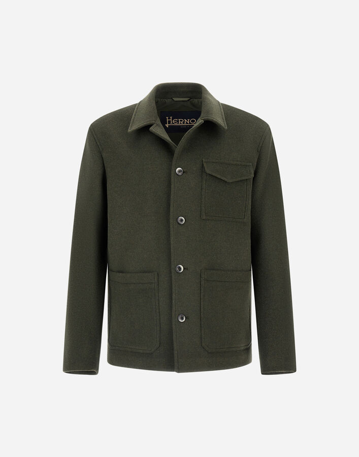 Herno FIELD JACKET IN SOFT RECYCLED WOOL Military FI000138U33475R7740