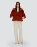 CAPE IN SATIN AND LADY ALTERNATIVE FUR Herno product thumbnail image view 2