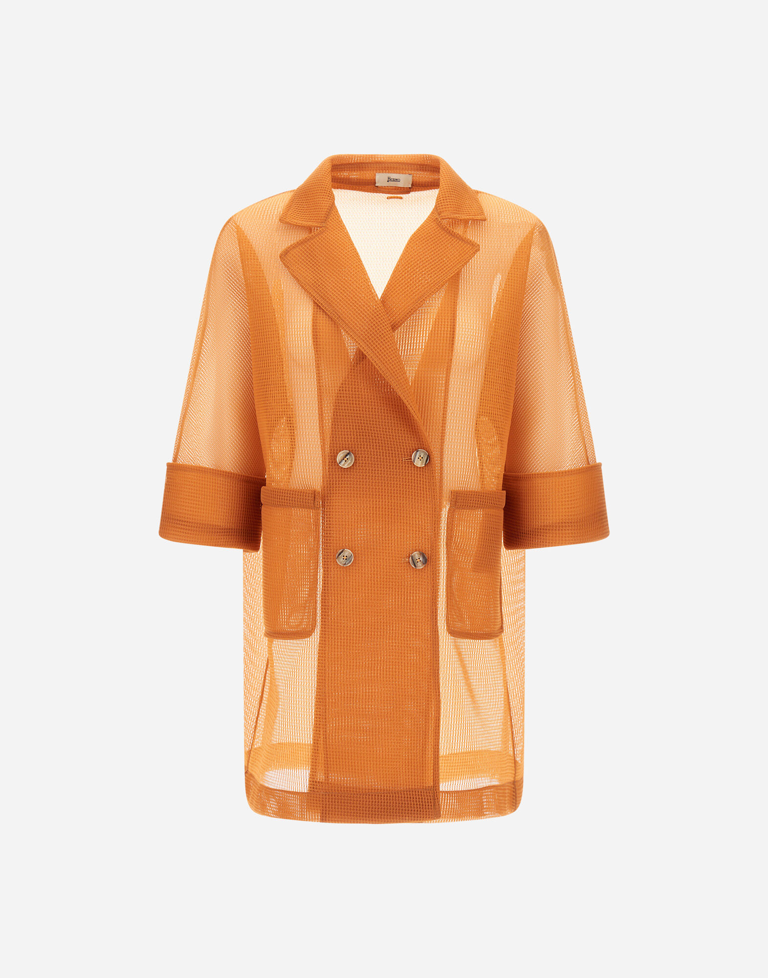 Herno イエロー トレンチコート レディース シースルーメッシュ コート マスタード | Herno® (ヘルノ)
