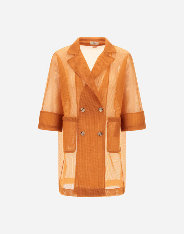 Herno COAT IN SEE-THROUGH MESH Mustard CA000616D127793820