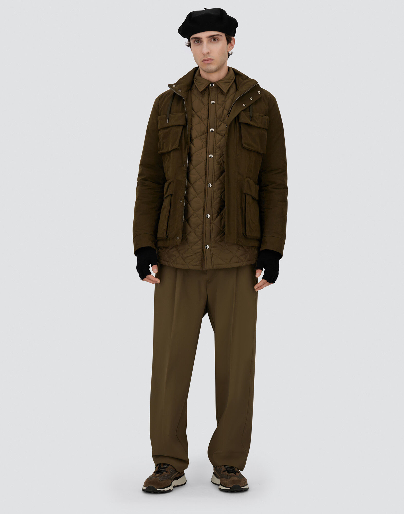 メンズ ワックスドテックコットン ジャケット ミリタリー | Herno