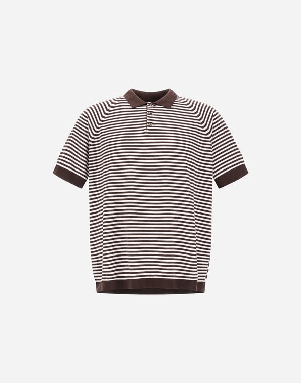 Herno STRIPED COTTON POLO SHIRT Dark Brown MPL00013U721428800