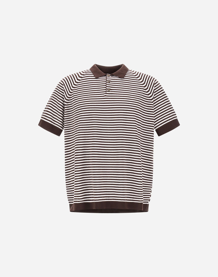 Herno STRIPED COTTON POLO SHIRT Dark Brown MPL00013U721428800