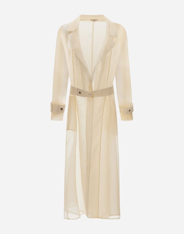 Herno TRENCH COAT IN MULBERRY SILK ORGANZA Ivory CA000611D160141200