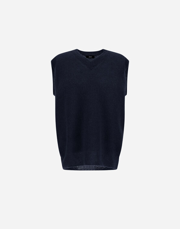 Herno COB STITCH ALPACA WOOL VEST Navy Blue MV000008U703129200