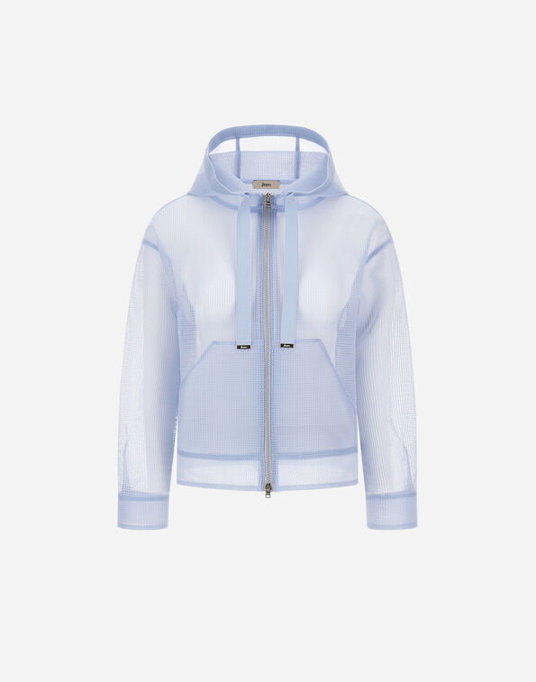 Herno JACKET IN SEE-THROUGH MESH Light Blue GI000401D127799029