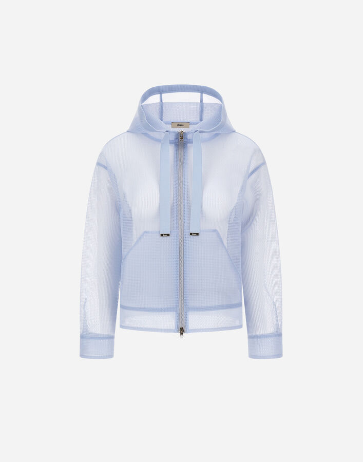 Herno JACKET IN SEE-THROUGH MESH Light Blue GI000401D127799029