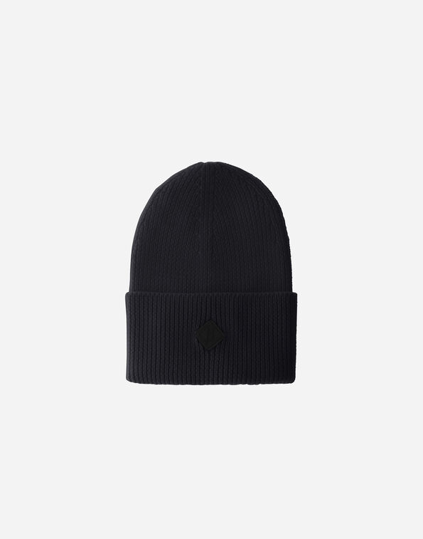 Herno RIBBED MERINO WOOL BEANIE Black BER00044U703199300