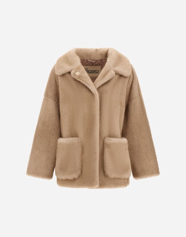 Herno SHORT COAT IN MINK-EFFECT FUR-TOUCH FABRIC Chantilly GC000600D127391985