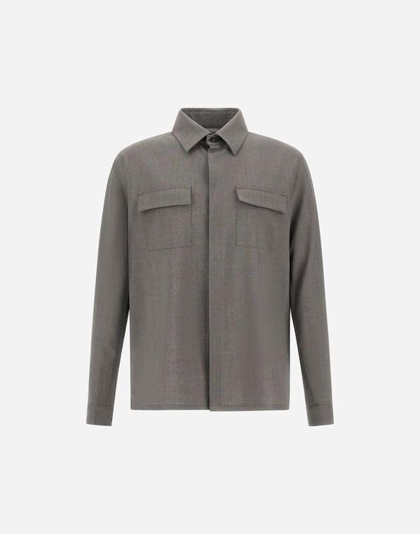 Herno SHIRT IN BI-STRETCH WOOL Dove Grey CM000022U334882600