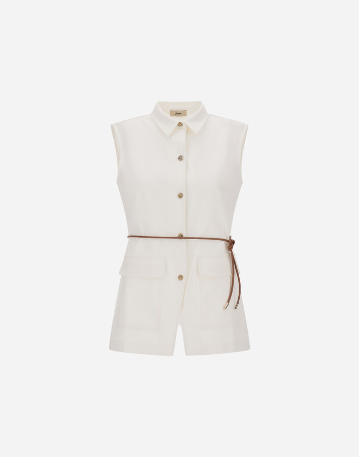 Herno VEST IN DENSE ROME STITCH JERSEY Natural CM000038D560351100