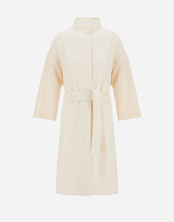 Herno RESORT COAT IN DOUBLE-LAYERED WOOL FABRIC White GC00079DR334151000