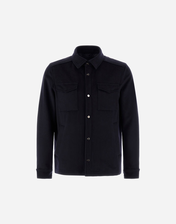 Herno SHIRT IN NEW WOOL CASHMERE Navy Blue GI000312U333189200