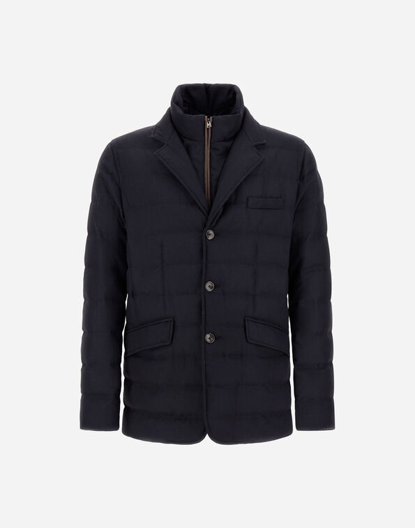 Herno NORFOLK WOOL BLEND CAR COAT Navy Blue PI001269U332789200