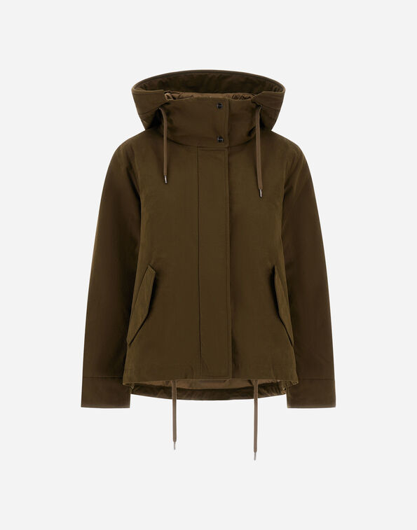 Herno WAXED TECH COTTON A-SHAPE JACKET Military PI002106D13800Z7740