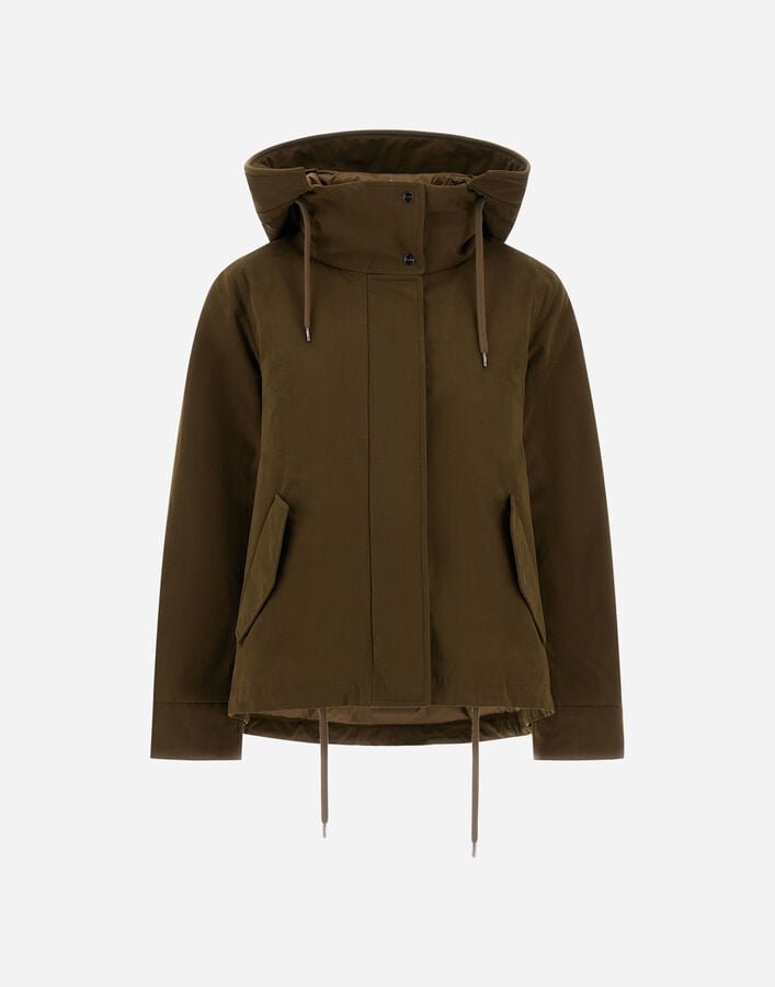 WAXED TECH COTTON A-SHAPE JACKET Herno Herno WAXED TECH COTTON A-SHAPE JACKET Military PI002106D13800Z7740