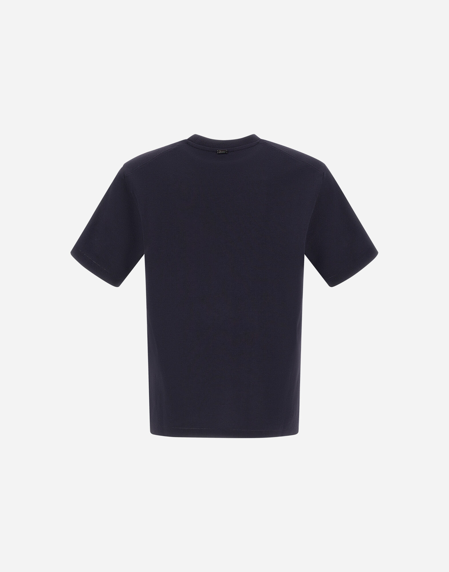 メンズ ダブルフェイスコットン＆カシミヤ Tシャツ ネイビーブルー