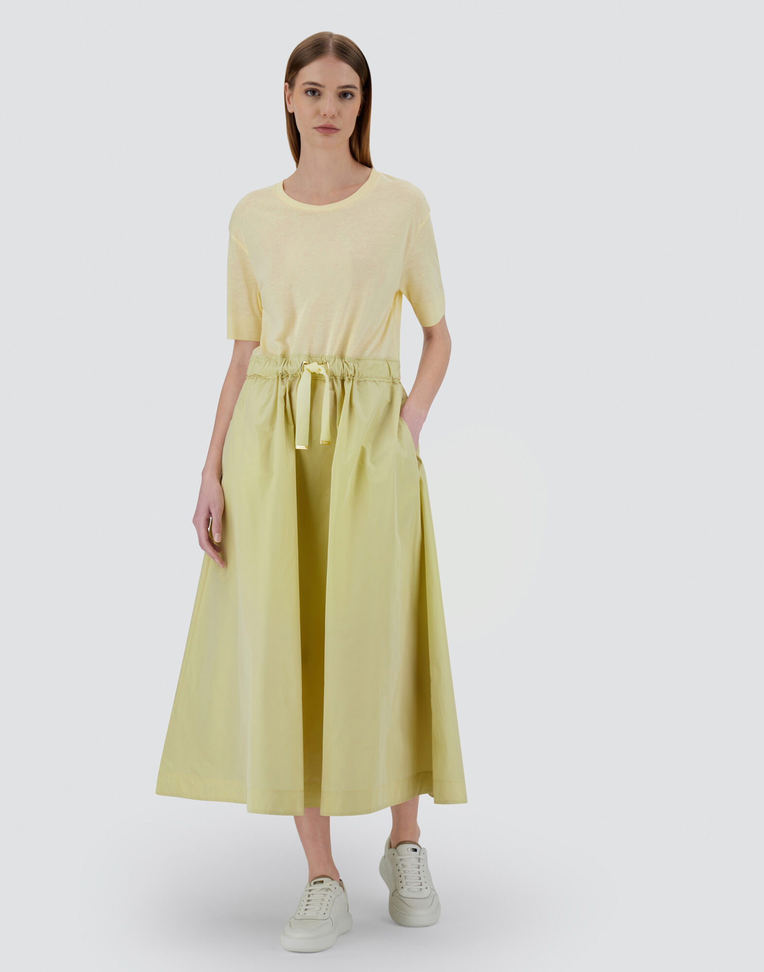 Herno ニット エフェクト＆ニュー テクノ タフタ ワンピース レディース グラム ニット エフェクト＆ニュー テクノ タフタ