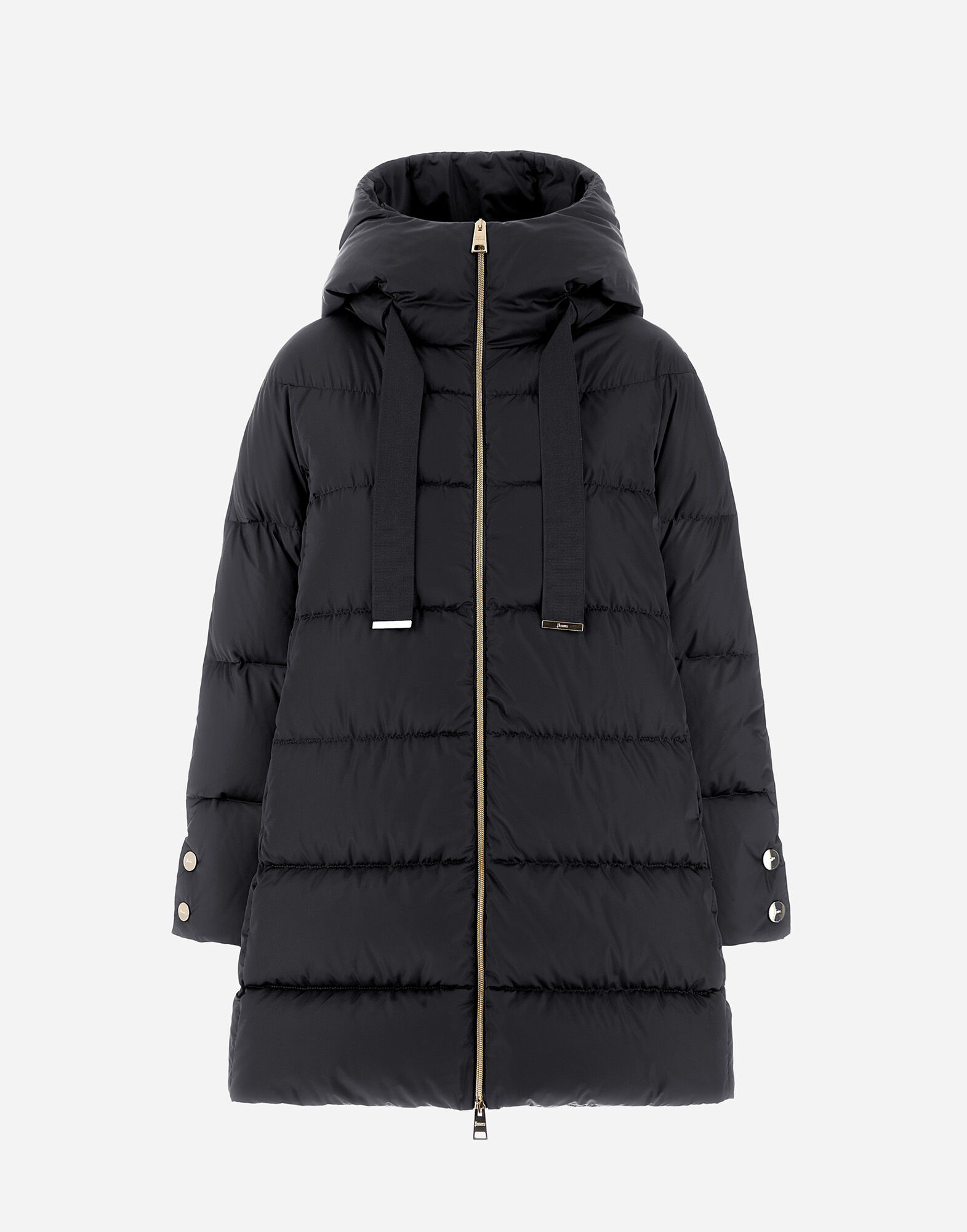 レディース サテンAラインコート ブラック | Herno® (ヘルノ)