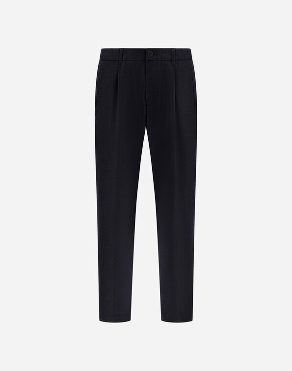 Herno WOOL GABARDINE TROUSERS Navy Blue PT000215U334539200