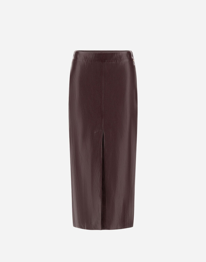 Herno LEATHER-EFFECT SKIRT Bordeaux GN000121D129286715