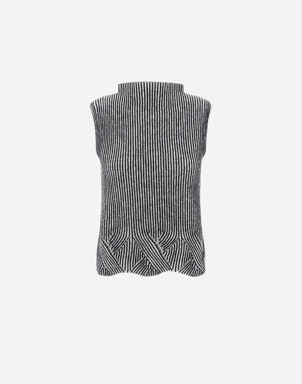 Herno TWO-TONE VANISÉ WOOL VEST White/Black MG000202D702961093