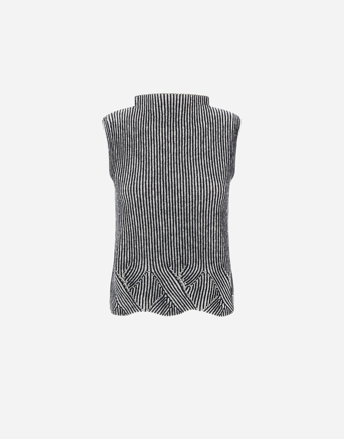 Herno TWO-TONE VANISÉ WOOL VEST White/Black MG000202D702961093
