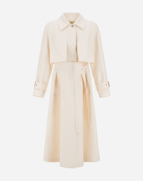 Herno TRENCH COAT IN FRESH CRINKLE WOVEN Ivory IM000196D128791200