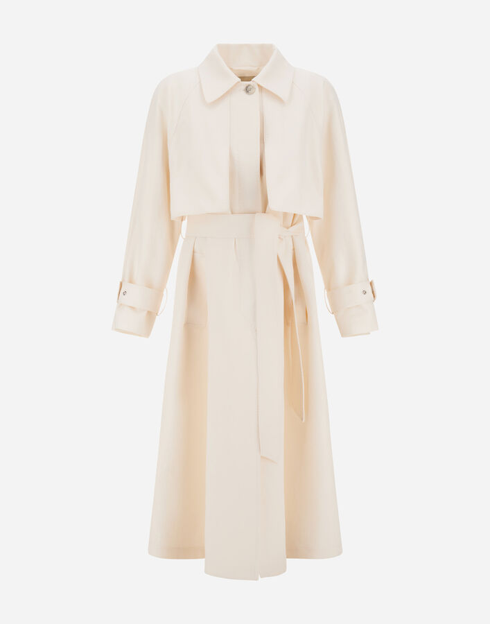 Herno TRENCH COAT IN FRESH CRINKLE WOVEN Ivory IM000196D128791200