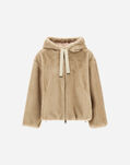 Herno BOMBER JACKET IN MELANGE ALTERNATIVE MINK FUR Chantilly GI000318D127391985