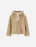 BOMBER JACKET IN MELANGE ALTERNATIVE MINK FUR Herno product thumbnail image view 1