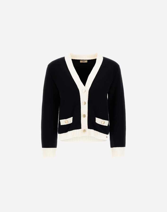 CARDIGAN IN BOUCLÉ KNIT Herno Herno CARDIGAN IN BOUCLÉ KNIT Black MC000175D721009300