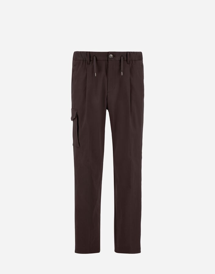 Herno RESORT TROUSERS IN STRETCH COTTON Dark Brown PT00050UR133288800