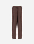 Herno RESORT ENVERS SATIN TROUSERS Dark Chocolate PT00038DR127278810