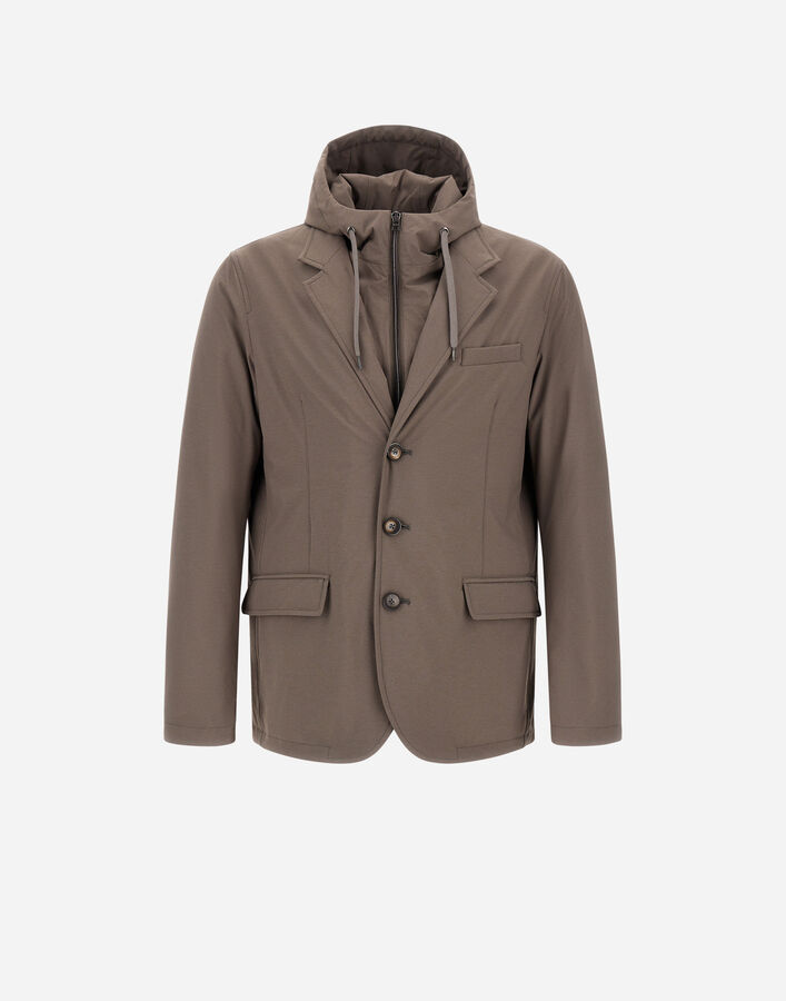 RESORT BLAZER IN NYLON COMFORT STRETCH Herno Herno RESORT BLAZER IN NYLON COMFORT STRETCH Dark Taupe GA00018UR12742S2700
