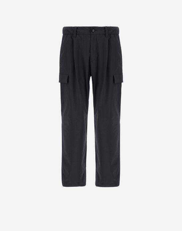 Herno RESORT CARGO TROUSERS IN MELANGE-EFFECT STRETCH NYLON Anthracite PT00035UR12742S9490