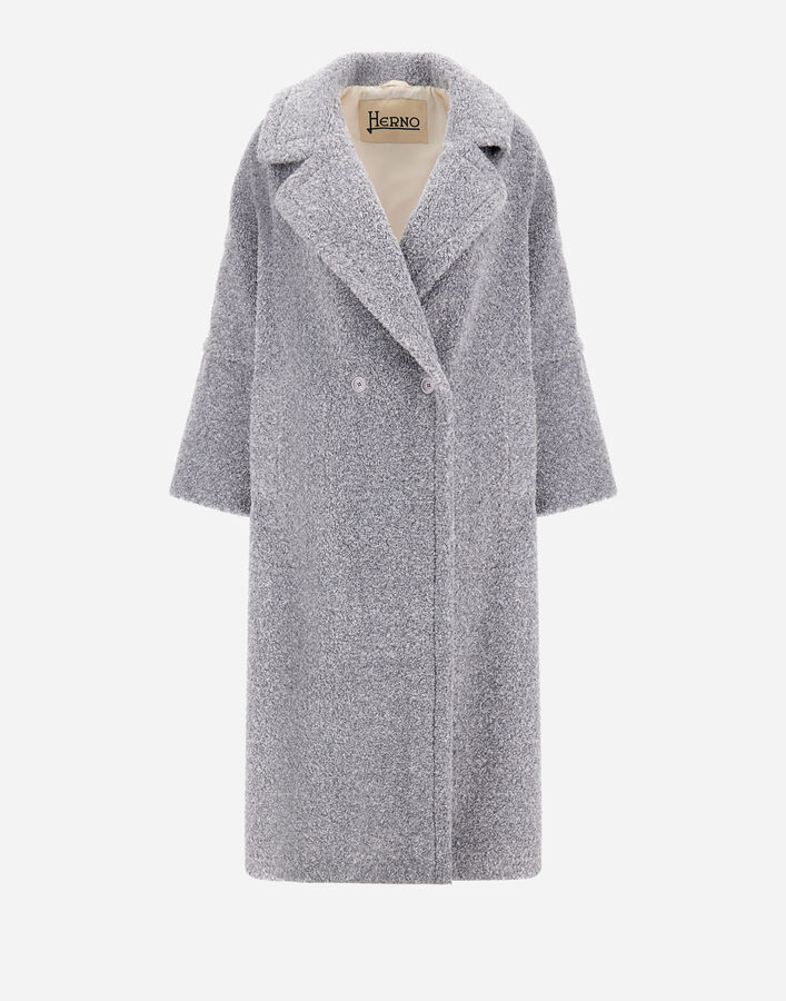 Herno MELANGE TEDDY COAT Grey CA000583D127359420