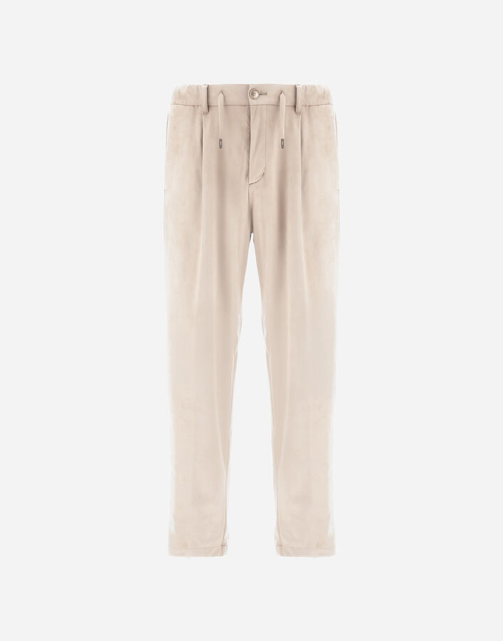 Herno RESORT TROUSERS IN SUEDE-EFFECT MICROFIBRE Ice PT00045UR124541310
