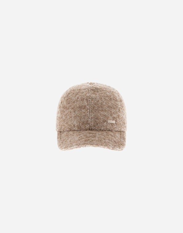 Herno BASEBALL CAP IN ALPACA BOUCL&Eacute; FABRIC Chantilly BER0015DR334941985