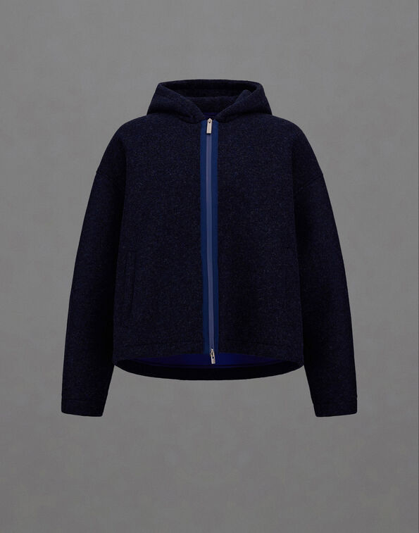 Herno LAMINAR JACKET IN TECHNICAL WOOL Blue GI00221UL12845S9153