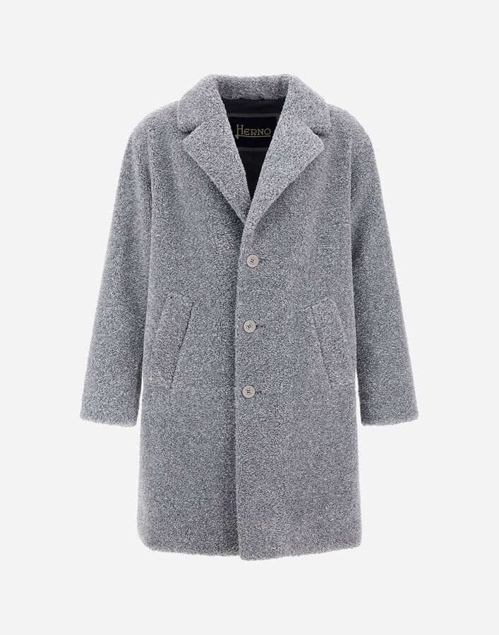 Herno COAT IN MELANGE TEDDY Grey CA000206U127359420